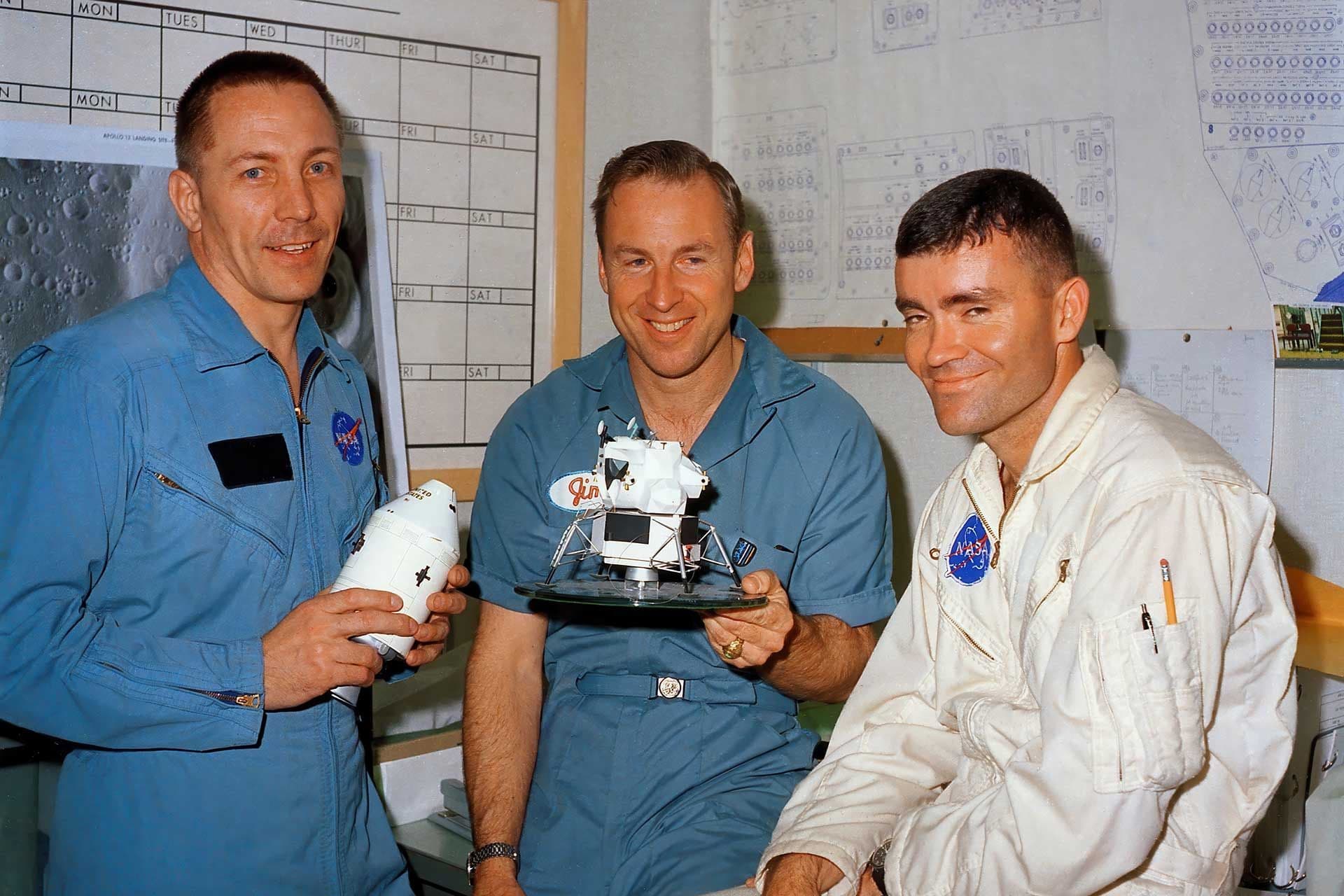 Swigert, Lovell and Haise the day before launch