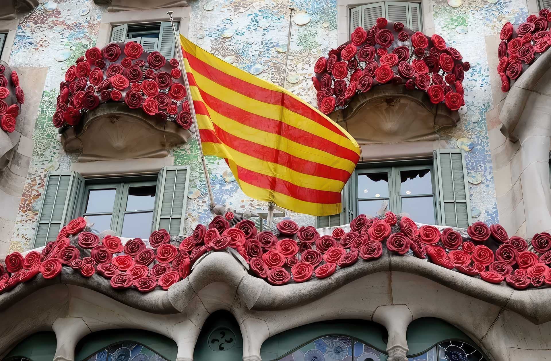 Saint George Day Celebration in Casa Batlló, Barcelona, Spain.