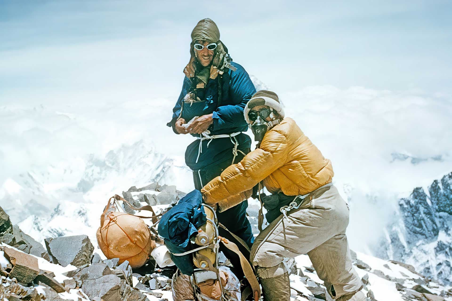 Sir Edmund Hillary And Tenzing Norgay Near The Summit Of Mount Everest in 1953